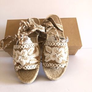 Antik Batik Cream  Tori Sandal Espadrille Shoes Size 38 New